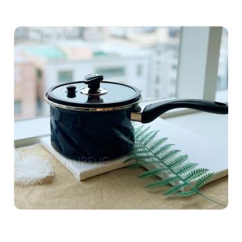 韓國Binggri旋轉真空螺旋琺瑯單手湯鍋-18cm(附鍋蓋及拉麵架)超值組
