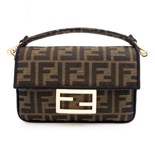【FENDI 芬迪】 FENDI老花肩背手提法棍包 兩用包 (迷你-老花棕)