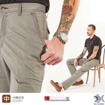 NST Jeans 淺灰細條紋 斜口袋男彈性休閒褲 -中腰直筒 臺灣製 390(5911)