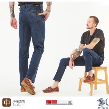 NST Jeans 溫暖的藍 坑條織紋牛仔男褲-中腰直筒 台灣製 390(5905)