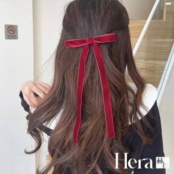 【Hera 赫拉】少女絲絨蝴蝶結彈簧夾 H112022109