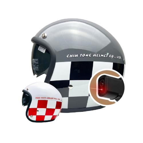 iMiniDV X4C 內建式安全帽行車記錄器 賽車格 內墨鏡 復古騎士安全帽(機車用 1080P 攝影機 記錄器 安全帽)