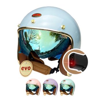 iMiniDV X4C 內建式安全帽行車記錄器 維納斯PLUS 內墨鏡 復古騎士安全帽(機車用 1080P 攝影機 記錄器 安全帽)