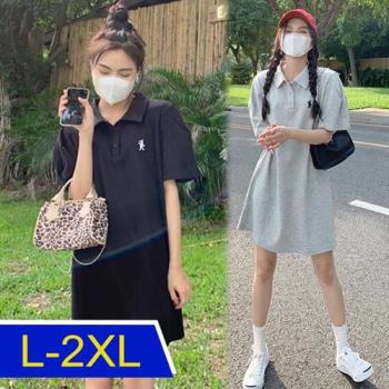 【韓國K.W.】純淨悠甜休閒運動中長洋裝(涼感/小香風/高爾夫球衫/輕薄/短袖)