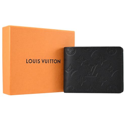 Louis Vuitton LV M62901 Multiple 壓紋小牛皮對開男士短夾.黑, 會員獨享好康折扣活動, LV 中夾/短夾/證件夾