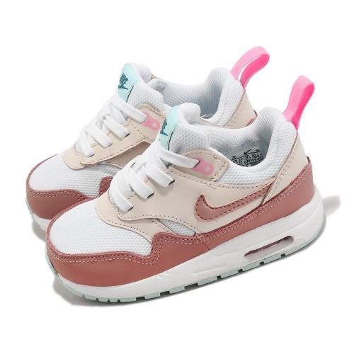 Nike 童鞋Air Max 1 EZ TD 粉紅白小童學步鞋親子鞋經典復古DZ3309-101