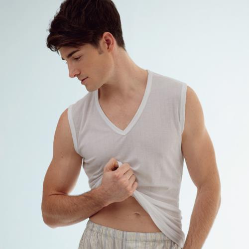 【日本EXCIOR】COOLBIZ 男性寬肩V領涼感內衣 -淺灰【95920-95】-慈濟共善