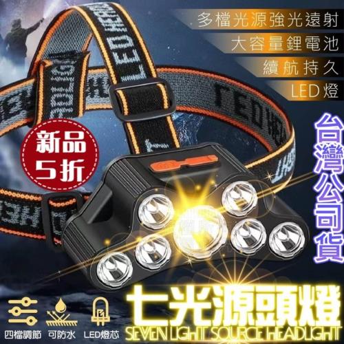 七燈爆亮七光源頭燈 超遠射 大泛光 大功率LED頭燈
