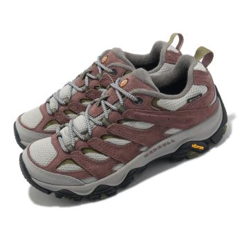 Merrell 登山鞋 Moab 3 GTX 女鞋 藕粉 灰 防水 避震 黃金大底 郊山 戶外 ML037500