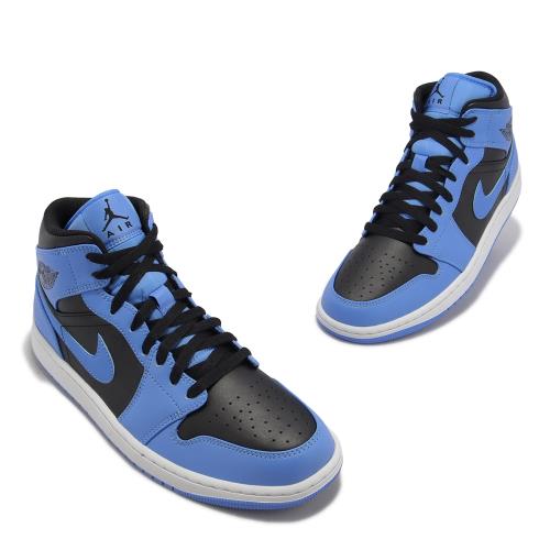 Nike 休閒鞋Air Jordan 1 Mid 男鞋藍黑AJ1 1代University Blue DQ8426