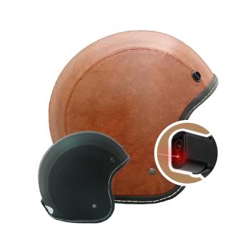 iMiniDV X4C 內建式安全帽行車記錄器 皮革 復古騎士安全帽(機車用 1080P 攝影機 記錄器 安全帽)
