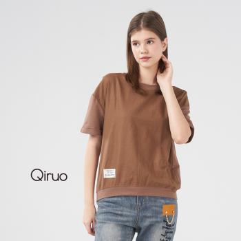 【Qiruo 奇若】春夏專櫃咖啡色上衣1212A 造型棉T休閒款