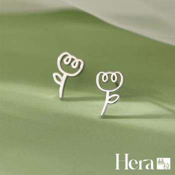 【Hera 赫拉】精鍍銀鬱金香鏤空耳環 H112090508