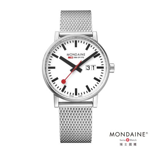  MONDAINE 瑞士國鐵evo2時光走廊腕錶-40mm/米蘭鋼鏈 40210SM
