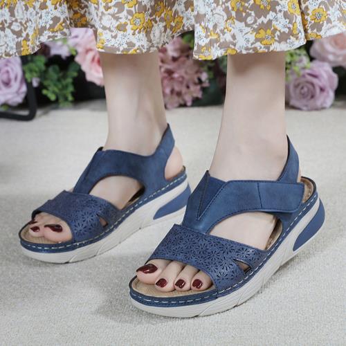  【LN】★ 休閒舒適運動厚底魔術貼縫線涼鞋(時尚/流行/外出/百搭)