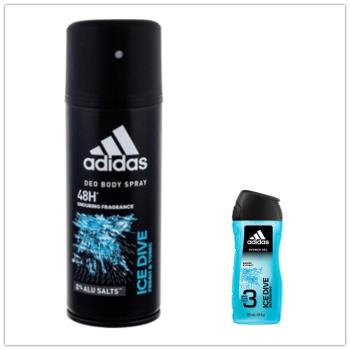 Adidas男用體香噴霧--品味透涼(150ml)*3+沐浴露(250ml)*3