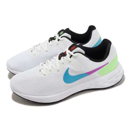 Nike 慢跑鞋 Revolution 6 NN SE 男鞋 白 綠 藍 入門款 運動鞋 FJ1049-100