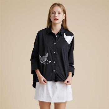 【Qiruo 奇若】秋冬專櫃黑色造型襯衫2248A 小傘狀上衣
