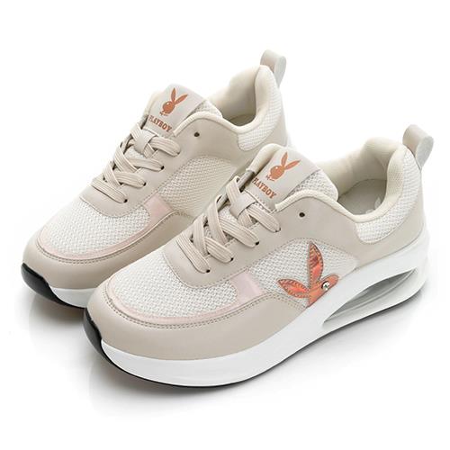 【PLAYBOY 】輕盈減壓氣墊休閒鞋-Y9657JA杏