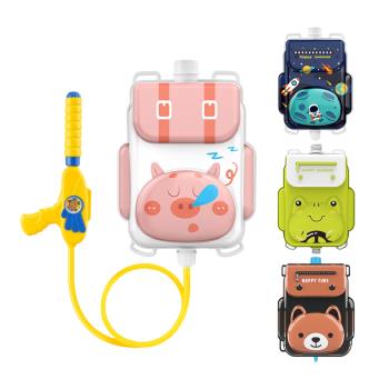 Colorland-寶寶戲水玩具 兒童高壓噴水抽拉式背包水槍戶外玩具