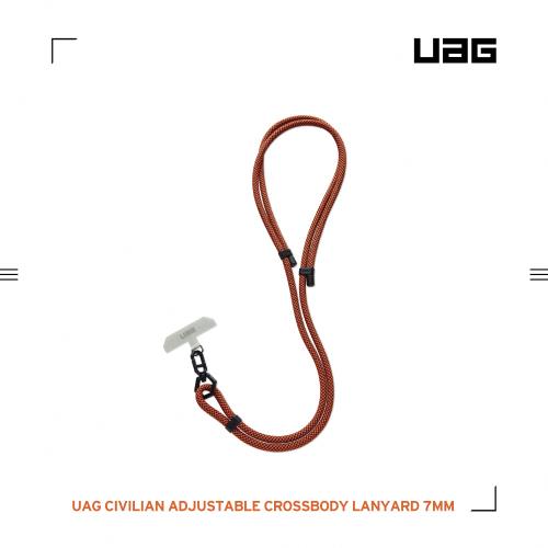 UAG 簡約編織可調式背帶掛繩7mm-黑橘