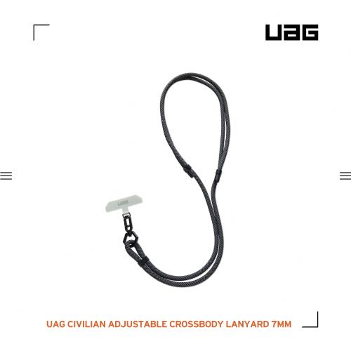 UAG 簡約編織可調式背帶掛繩7mm-黑灰