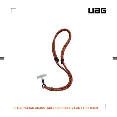 UAG 簡約編織可調式背帶掛繩10mm-黑橘