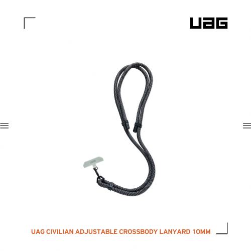 UAG 簡約編織可調式背帶掛繩10mm-黑灰