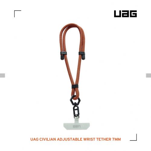 UAG 簡約編織可調式手腕掛繩7mm-黑橘