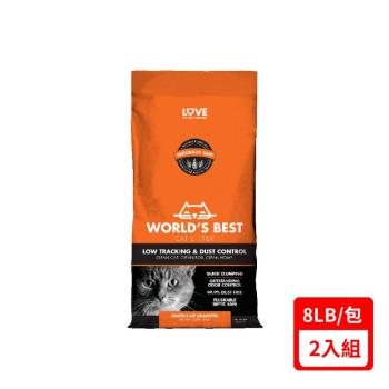 美國WORLDS BEST貓漾-世界首選-環保玉米砂-大顆粒不沾腳 8LB(3.63KG) (WB-05362) X(2入組)