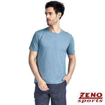ZENO 涼感速乾圓領條紋短袖T恤‧淺天藍 (冰絲機能短袖上衣/舒適感T-Shirt)
