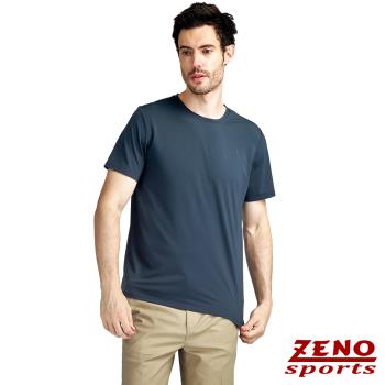 ZENO 涼感速乾圓領條紋短袖T恤‧深灰 (冰絲機能短袖上衣/舒適感T-Shirt)