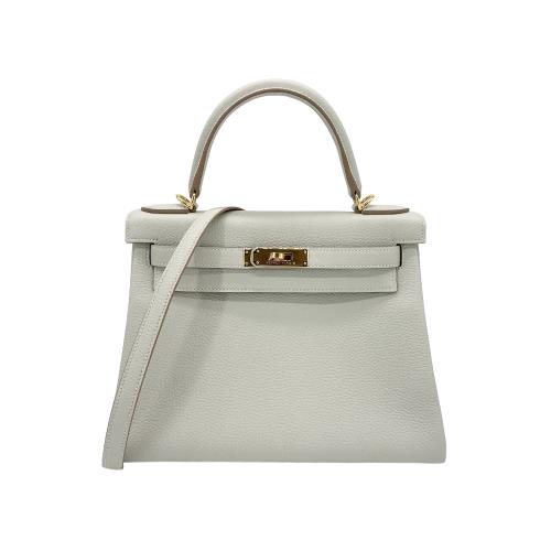 Hermes Kelly 28 Togo手提/肩背凱莉二用包(金釦/銀河灰)