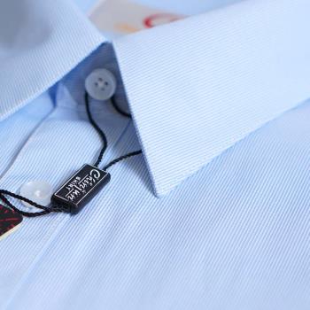 【CHINJUN/65系列】舒適抗皺襯衫-長袖、短袖、藍細條紋、編號：2149、s2149
