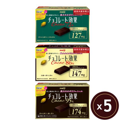 【Meiji 明治】巧克力效果CACAO黑巧克力(72%/86%/95%)任選共5盒