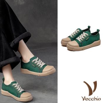 【VECCHIO】休閒鞋 真皮休閒鞋/全真皮頭層牛皮寬楦舒適潮流時尚經典休閒鞋 綠