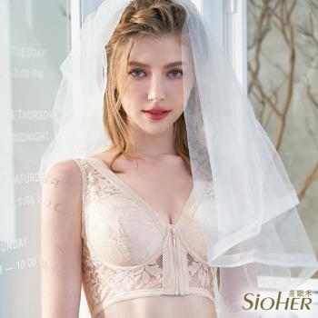 【SiOHER 熹歐禾】單件組 ☆ 翦花蕾絲前拉鍊無鋼圈內衣(性感內衣/女內著/無痕內衣)