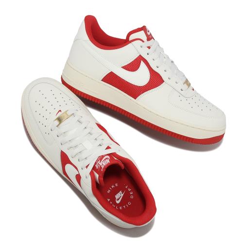 Nike 休閒鞋Air Force 1 07 米白紅男鞋仿舊皮革AF1 FN7439-133|休閒