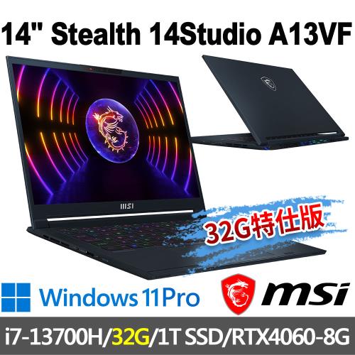 msi Stealth 14Studio A13VF-021TW(i7-13700H/32G/1T SSD/RTX4060-8G/-32G特仕版)