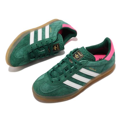 adidas 休閒鞋Gazelle Indoor W 女鞋綠粉紅復古膠底愛迪達IG5929|會員