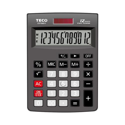 東元TECO XYFXM011桌上型計算機/12位數商務計算機/桌面計算機太陽能/電池兩用/會計/財務