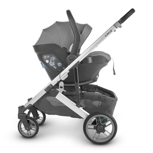 【UPPAbaby】CRUZ V2 酷炫豪華頂級：推車+MESA i-Size 新生兒提籃-黑灰色(贈品:掛式置物袋)