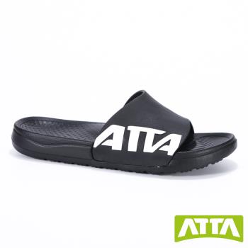 【ATTA】 動態調節★5D動態足弓均壓拖鞋-黑白色