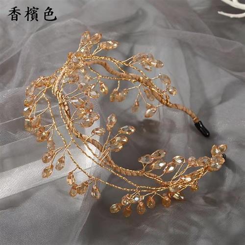 【巴黎精品】髮箍水晶髮飾-手工編織銅絲纏繞女飾品5色a1da27
