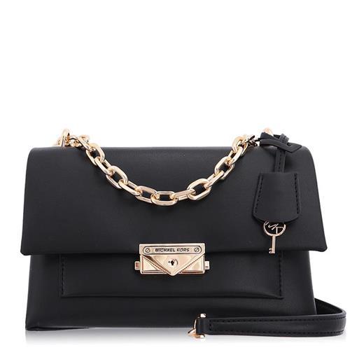 Michael Kors 光滑皮革 鍊條/ Cece 小款 / 斜背 兩用包_黑色