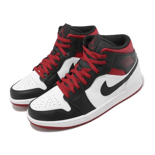 Nike Air Jordan 1 Mid 男鞋Gym Red 黑腳趾黑白紅AJ1 喬丹休閒鞋DQ8426