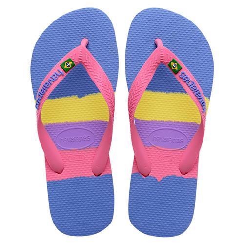 Havaianas 哈瓦仕 男鞋 女鞋 拖鞋 夾腳拖 國旗 彩繪塗鴉 粉紫藍【運動世界】4147239-3562U