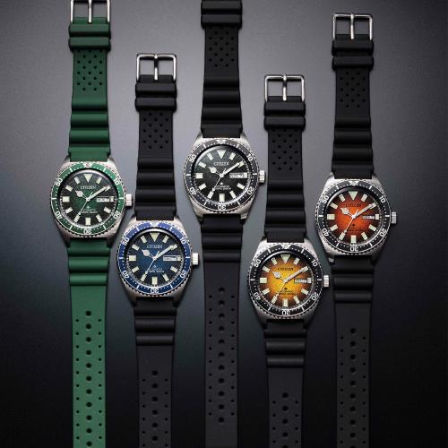 CITIZEN 星辰PROMASTER 征服潛水炫彩機械錶/日落橘/41mm/NY0120-01Z 