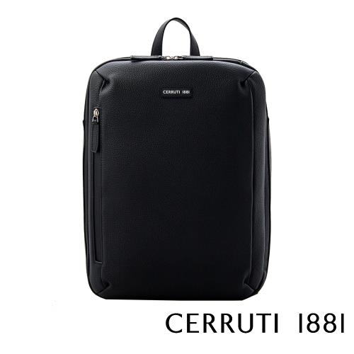 【CERRUTI 1881】限量2折 頂級義大利小牛皮後背包 CEZA05934M 全新專櫃展示品(黑色)