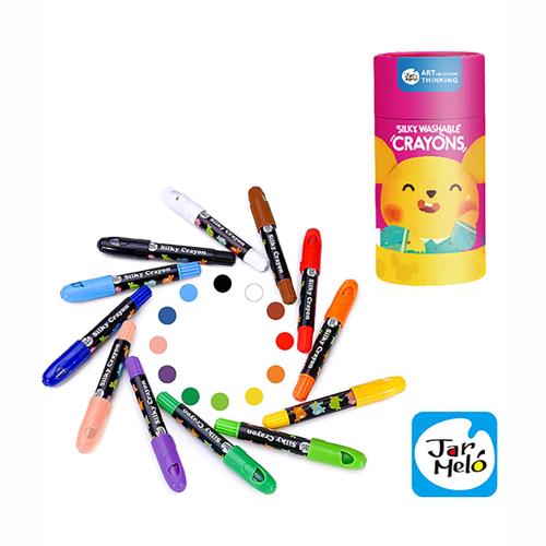 JarMelo 原創美玩】兒童絲滑蠟筆(12色) JA90435, 著色/刮畫/拼貼